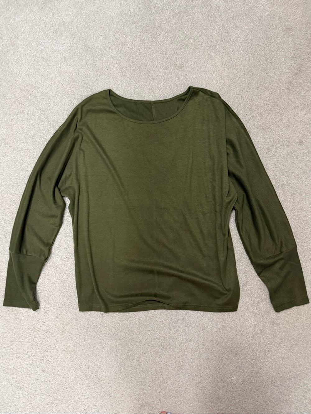NWT Olive Long Sleeve Boatneck Top XL